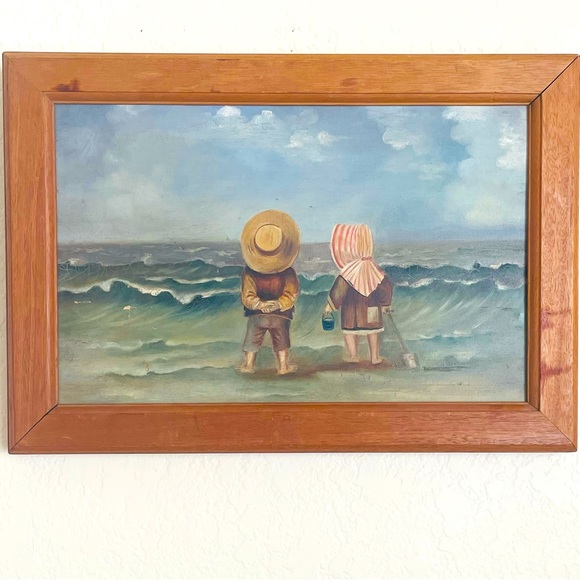 Vintage Original Dutch Oil on Board Painting Wood Frame~ 19”x 14” - Picture 11 of 11